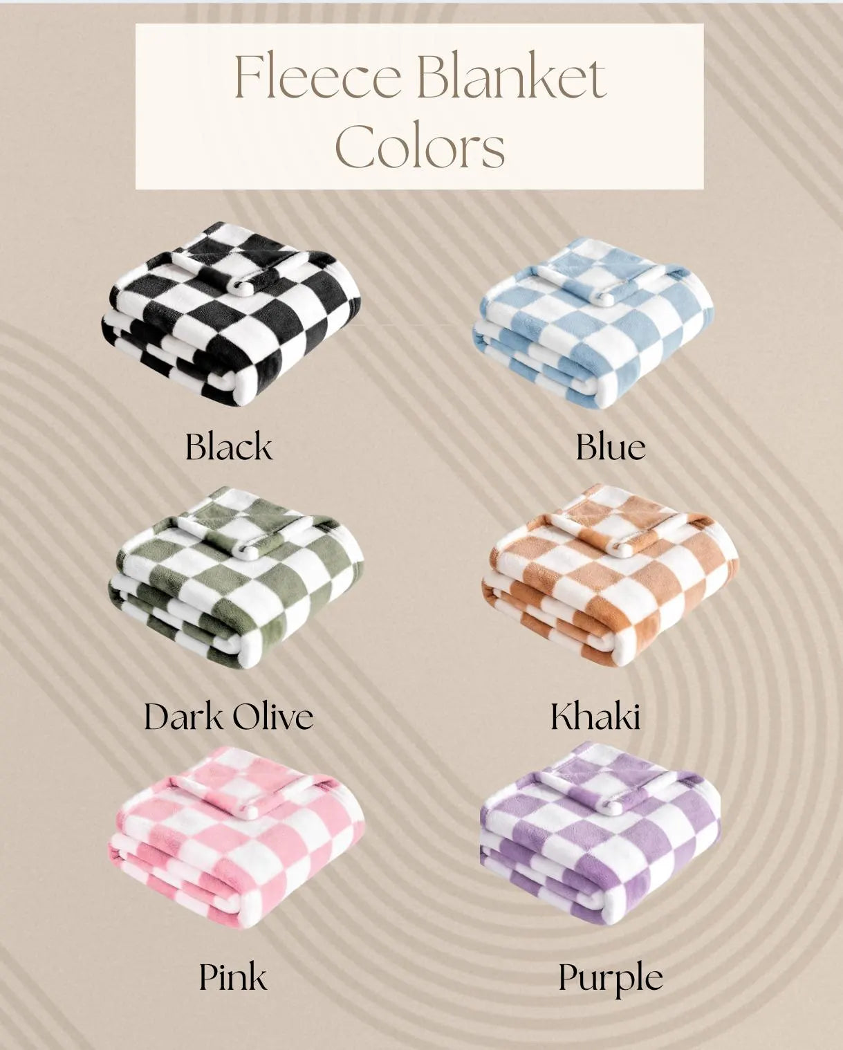Personalized Checkered Fleece Baby Blanket